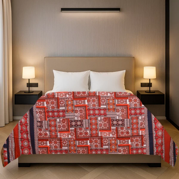 Bed Quilt - Natural Kantha